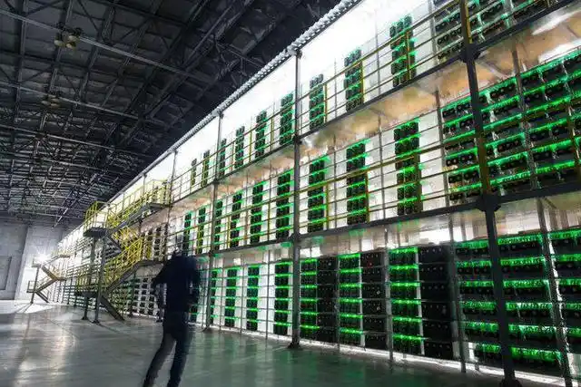 Close-up of a cryptocurrency miner working on a rig