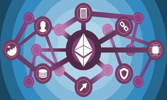 Ethereum blockchain graphics illustrating decentralized operations